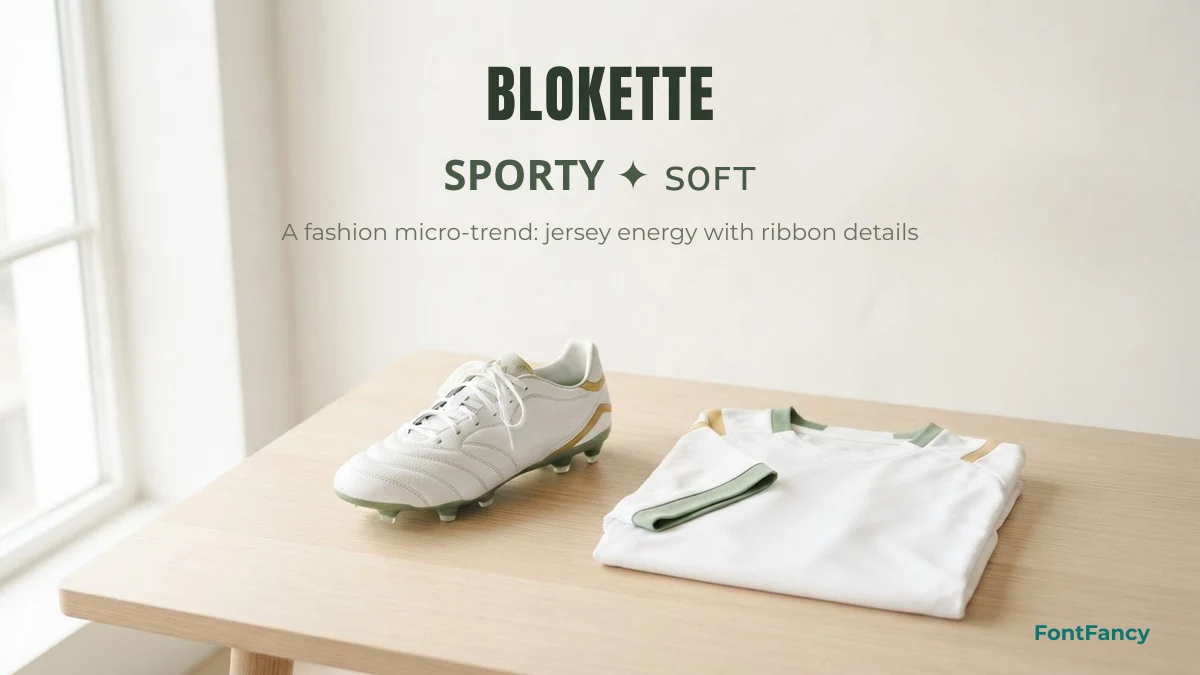 Blokette sporty name style combining bold sans and small caps letters
