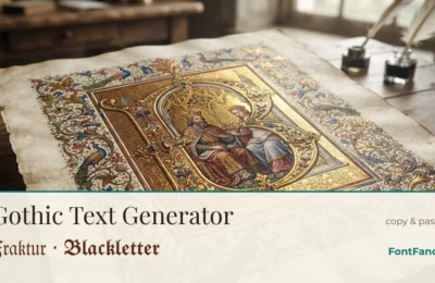 Gothic Text Generator: 𝔉𝔯𝔞𝔨𝔱𝔲𝔯 Letters, Clan Tags and Dark Names