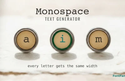 Monospace Text Generator: 62 Fixed-Width Letters and the Gaps Between Them